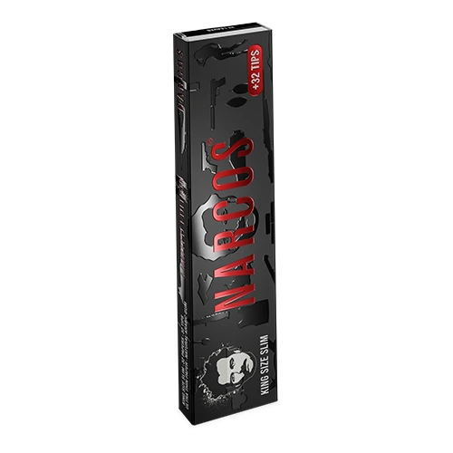 Narcos Black Red King Size Slim + Tips ( Limited Edition )