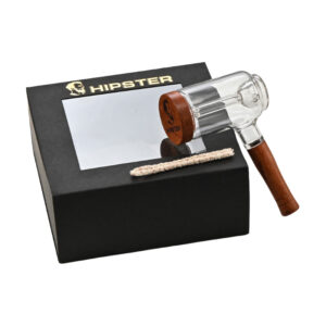 6 inch Wood and glass bubbler with glass tube
