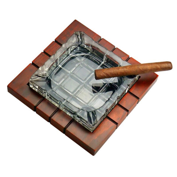 Cross-Hatched Crystal Ashtray ASH4CW