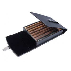 Florence Black Leather Travel Humidor